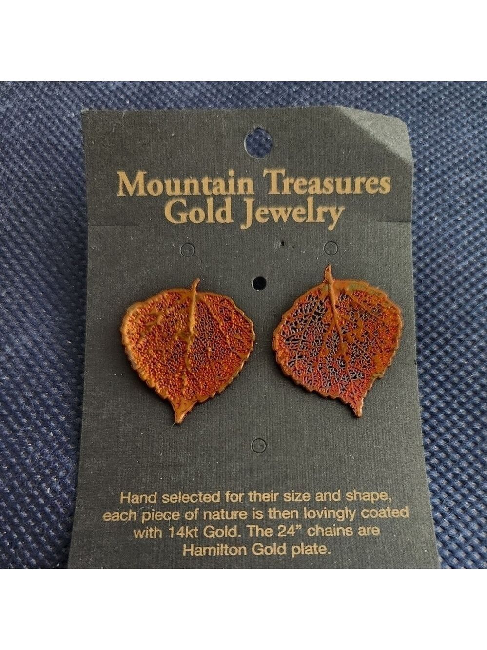 Vintage 14k Tri Color Gold Aspen Leaf earrings - by Mountain Treasures Colorado